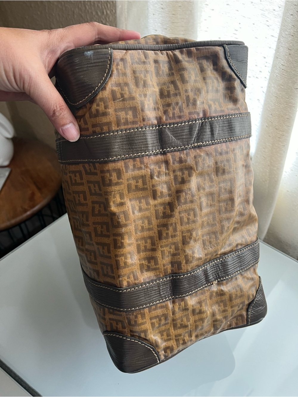 FENDI VINTAGE FF MONOGRAM HANDBAG - Picture 5 of 16